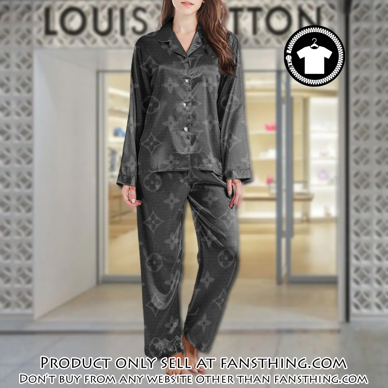 Lv monogram long satin pajama set pjs1001 fst0721430